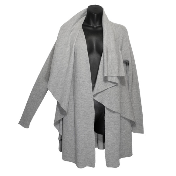 Theory Wool Open Front Waterfall Cardigan - Picture 3 of 6